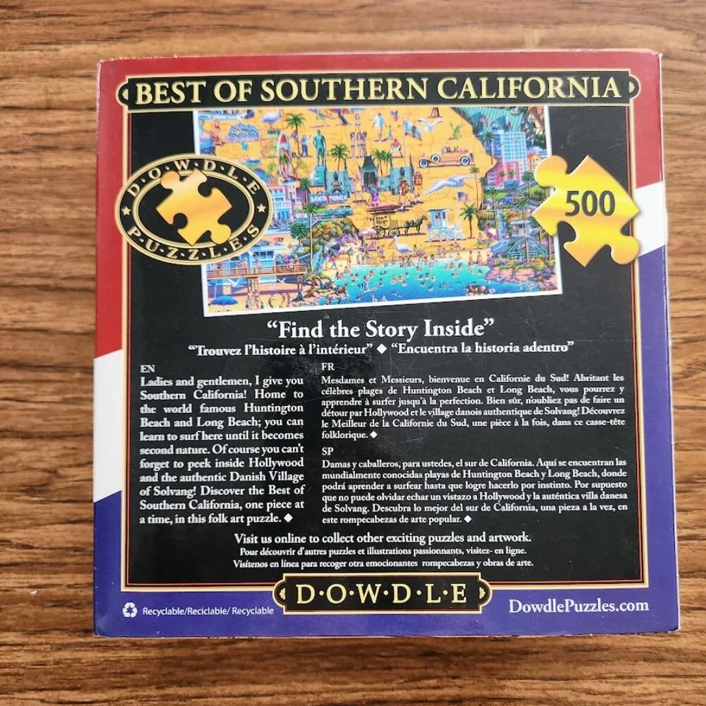 500 Piece Jigsaw Puzzle Dowdle Southern California Map Decor Toy Game Tabletop